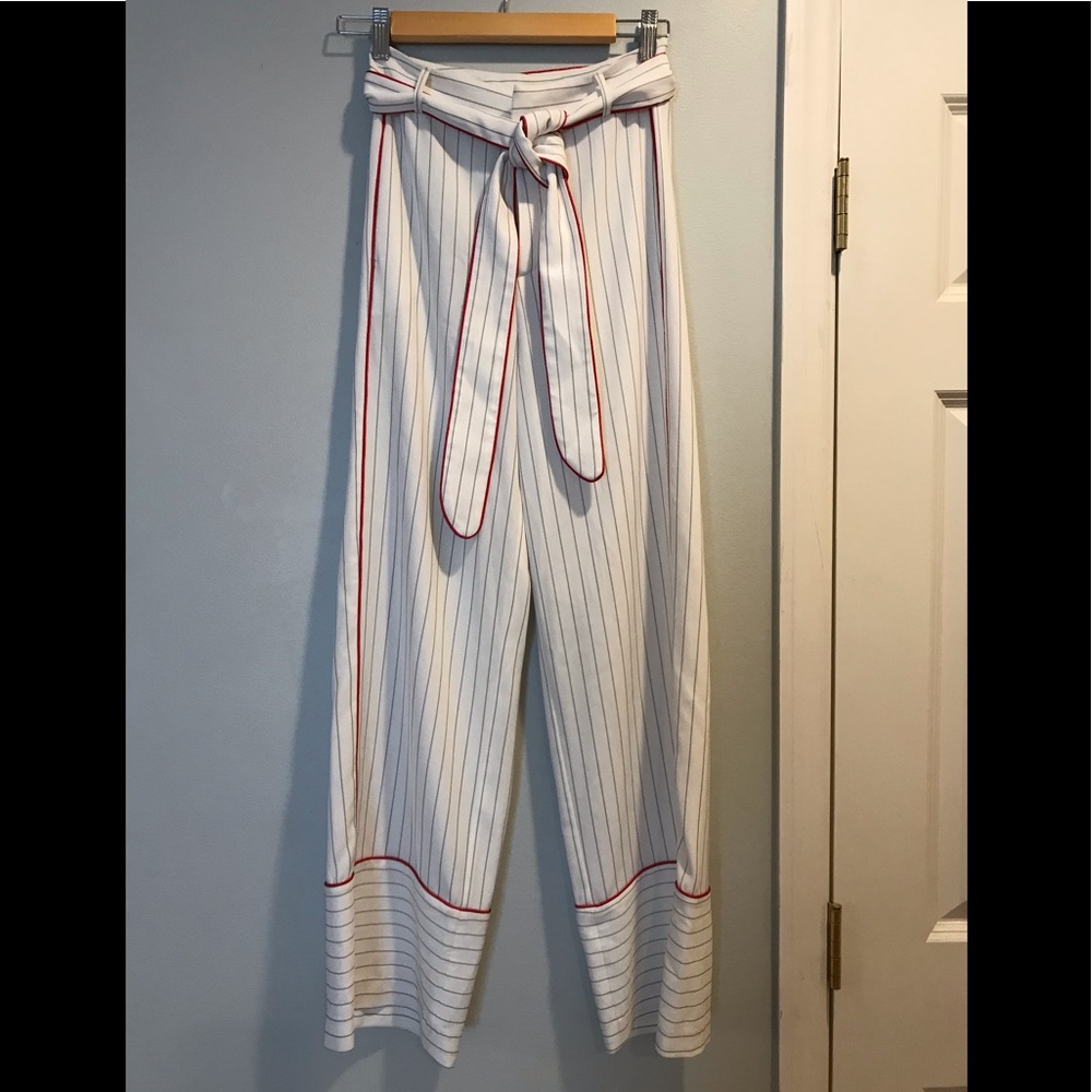 Atoir white striped pants size small